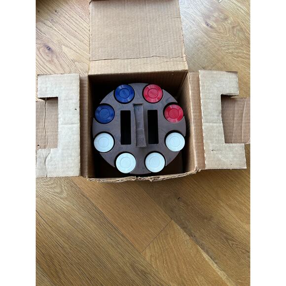 Vintage Hoyle Revolving Poker Chip Rack w/200 Interlocking Chips & Original Box - Picture 2 of 5